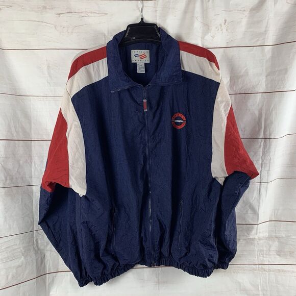 Perry Ellis Jacket Sports Tracksuit Windbreaker Vintage 90s America Flag Olympic - Picture 6 of 16